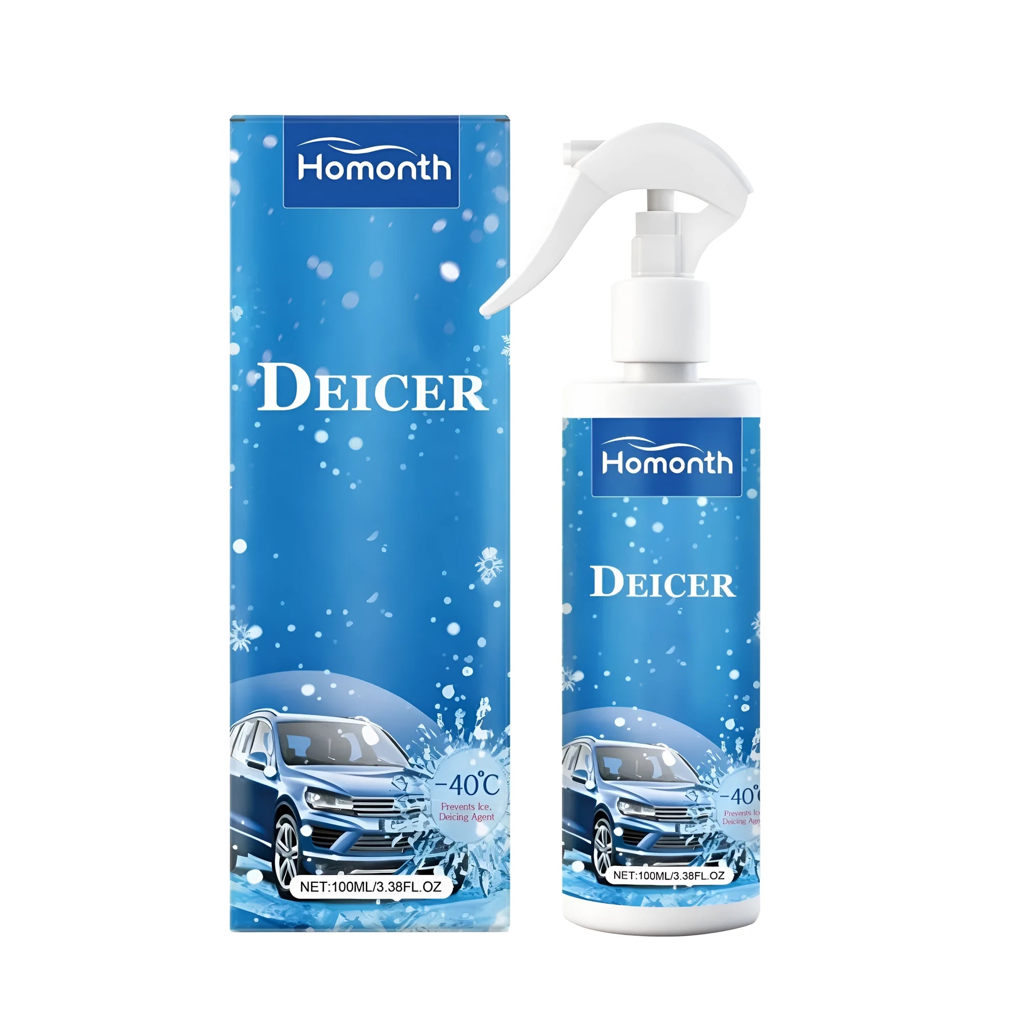 100ml snow melting and deicing spray bottle with propylene glycol formula for car windshield de-icing