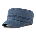 Cotton military flat top cap in army green colour with adjustable strap