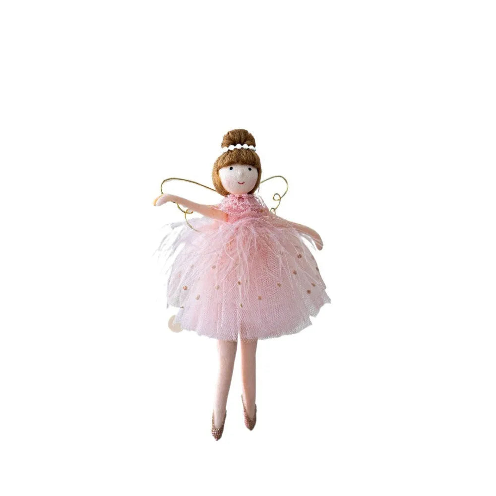 Pink and white cloth ballet girl angel plush doll pendant ornament with modern simplicity design