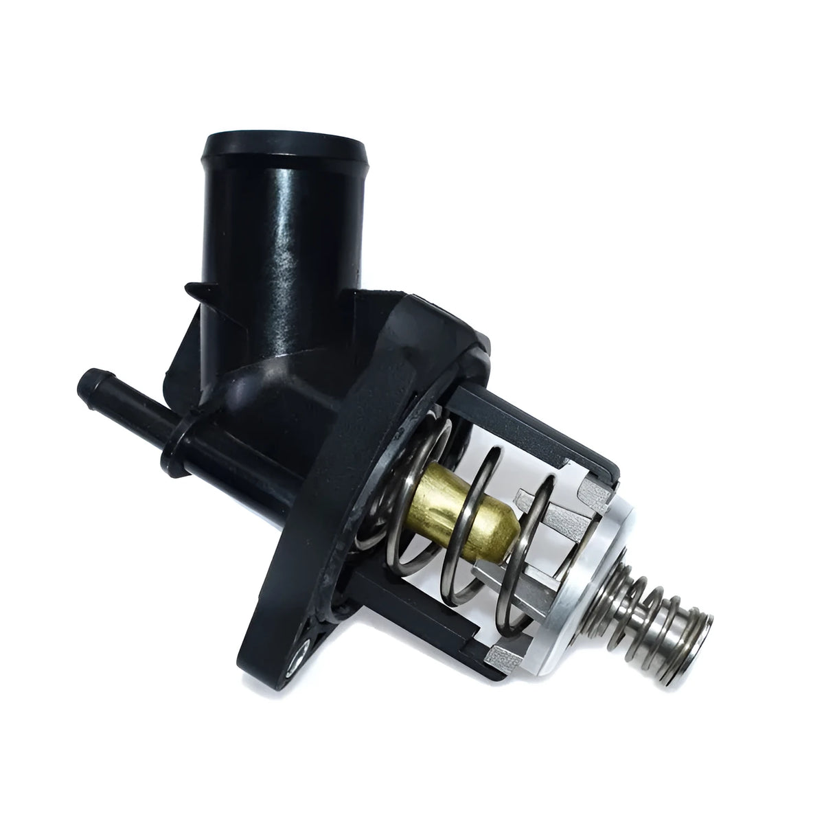 Black alloy thermostat assembly for Chevrolet and Cadillac standard engines, single unit replacement part