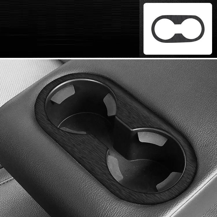 Car interior decorative film sticker kit showing dashboard and centre console pieces for automotive modification
