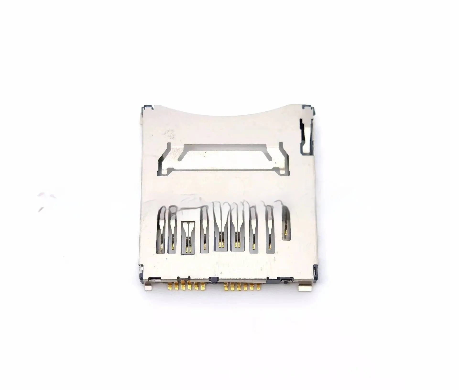 Alloy camera memory card slot replacement component showing high foot and low foot profile options