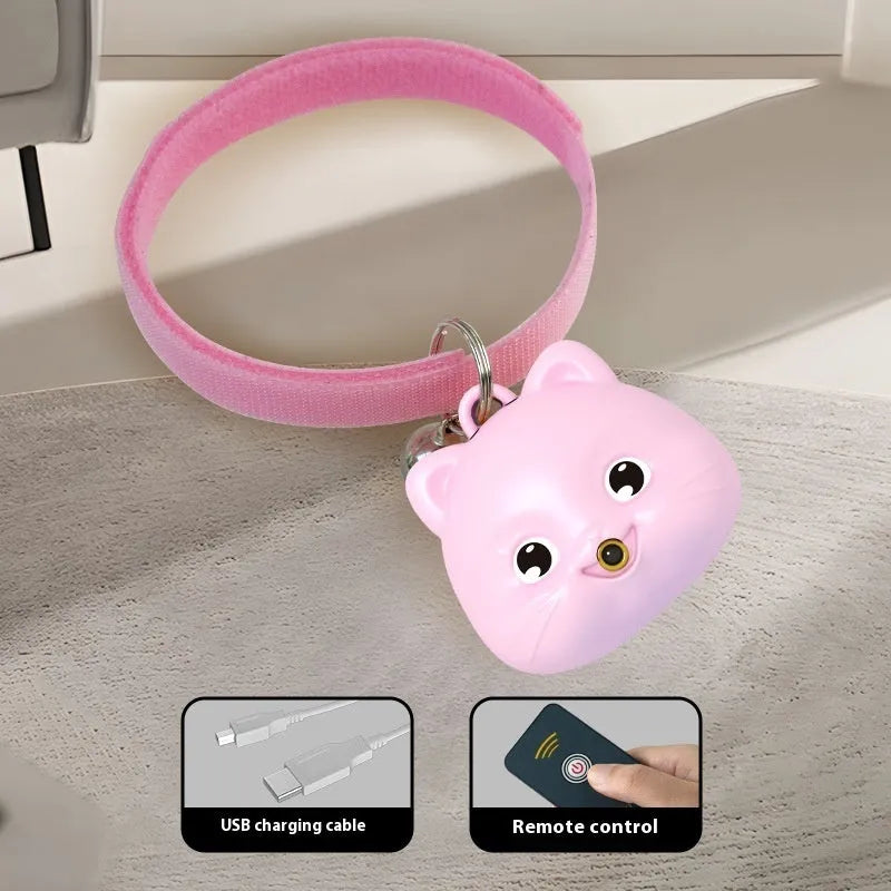 Rechargeable remote control cat collar with infrared halter coil, adjustable plastic design in pink and blue options