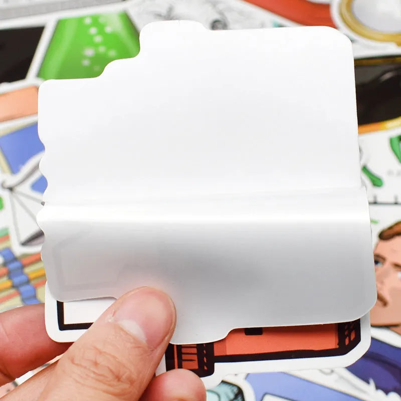 50 sheets of science education graffiti stickers with experiment patterns, each 5 to 10cm, adhesive theme series set