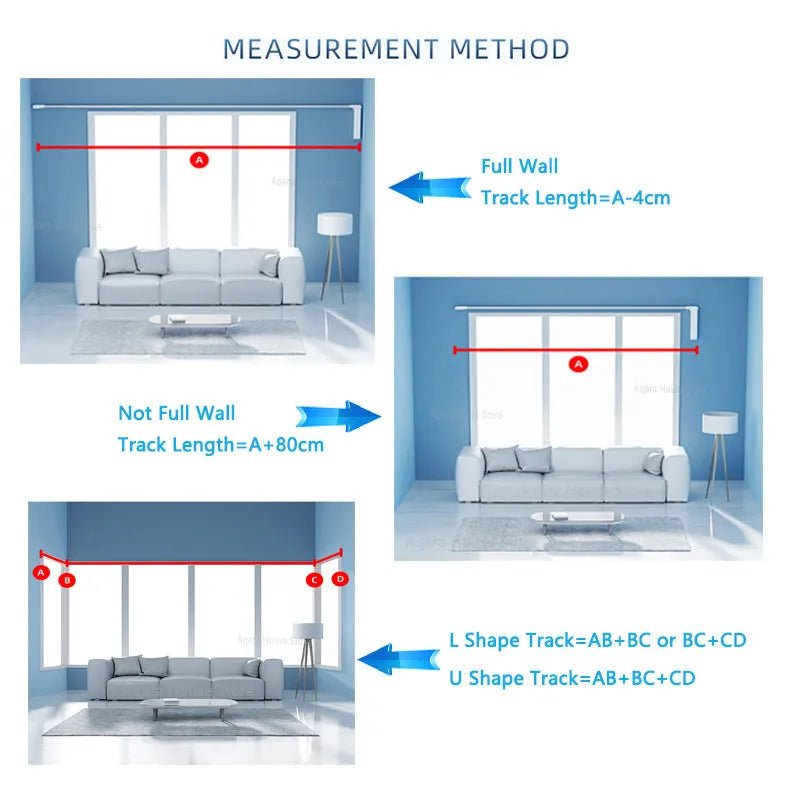Duya smart curtain motor with aluminium track and remote control for voice-operated automated curtains.