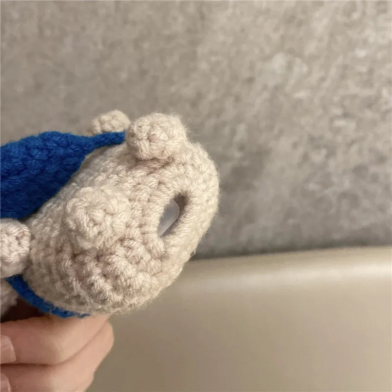 Handmade knitted koala bear backpack cover for AirPods charging case