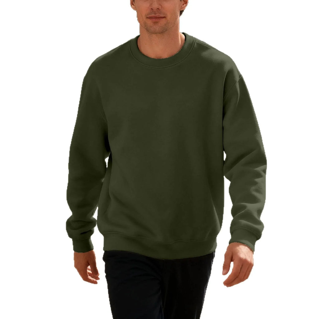 Polyester long sleeve loose oversized casual top for men in autumn solid colour