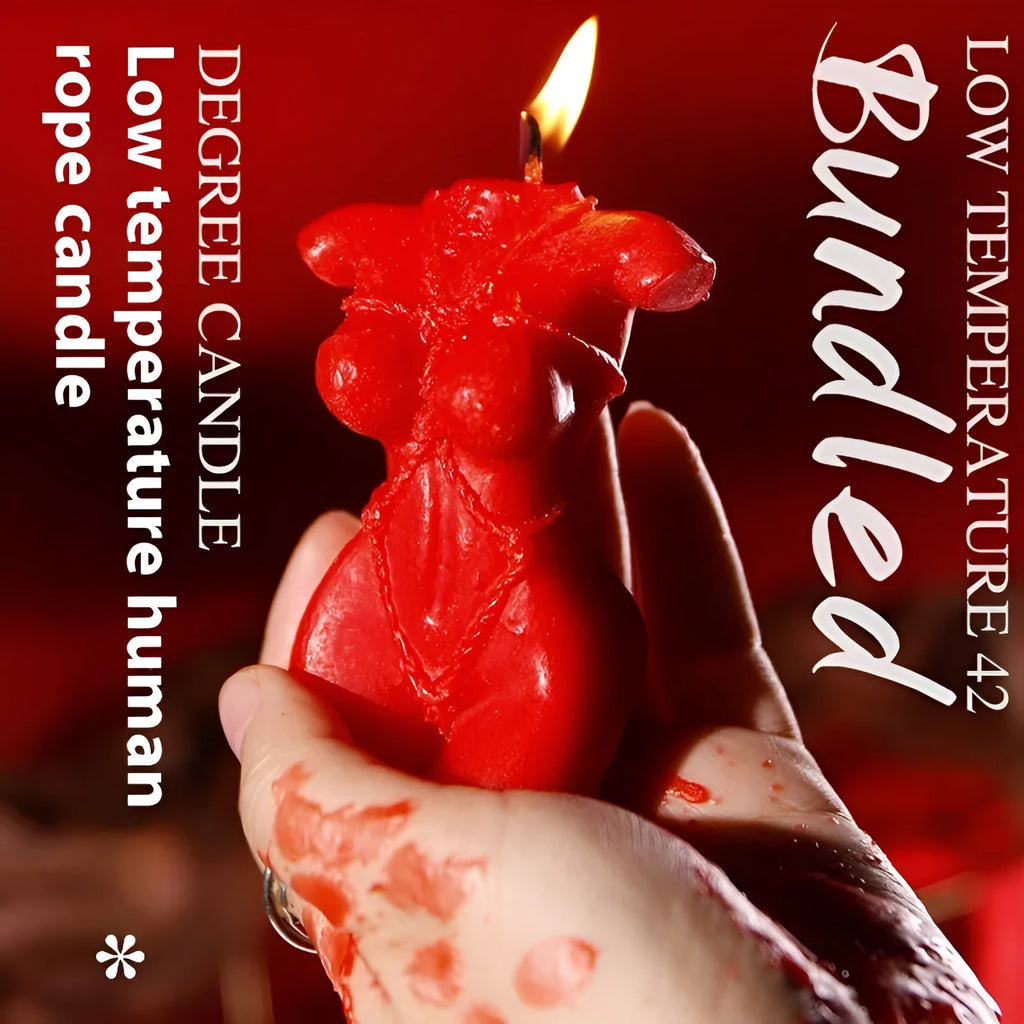Rose red, pink, and purple low temperature soy wax candles for sensual massage.