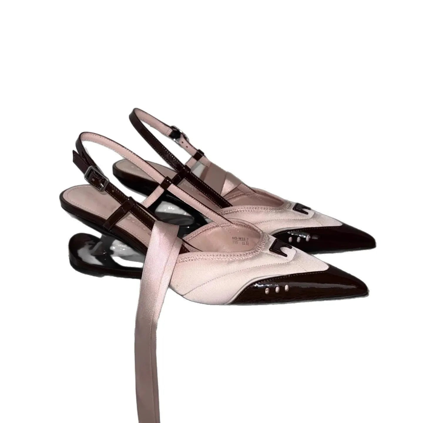 Women's black special-shaped root lace-up high heels with cowhide upper and PU sole