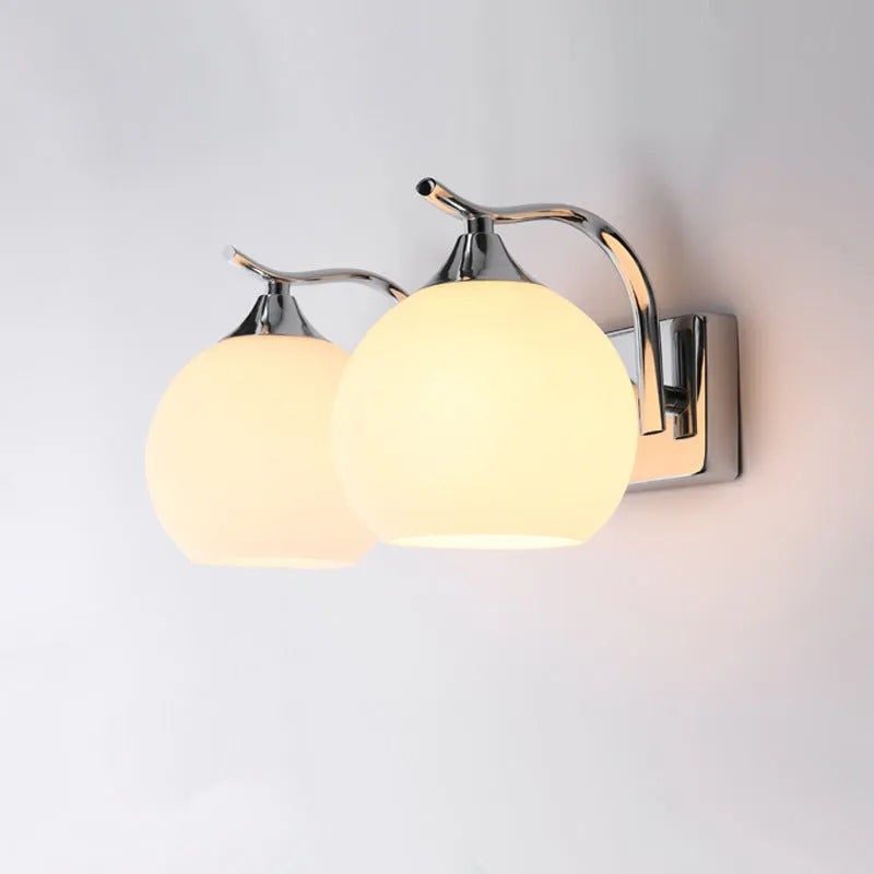 White metal modern minimalist wall lamp for bedroom or living room with simple design