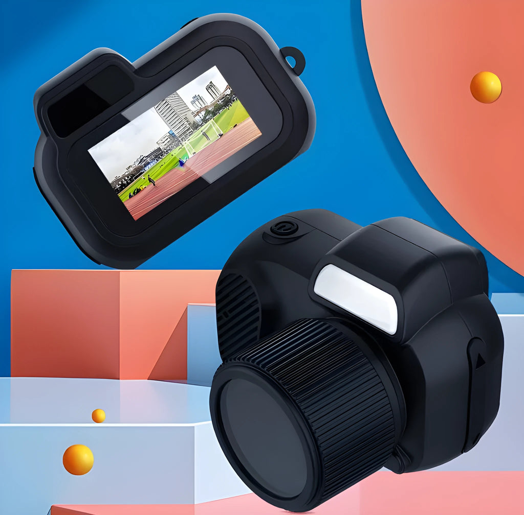Black Y3000 HD outdoor sports camera with display screen showing recorded footage
