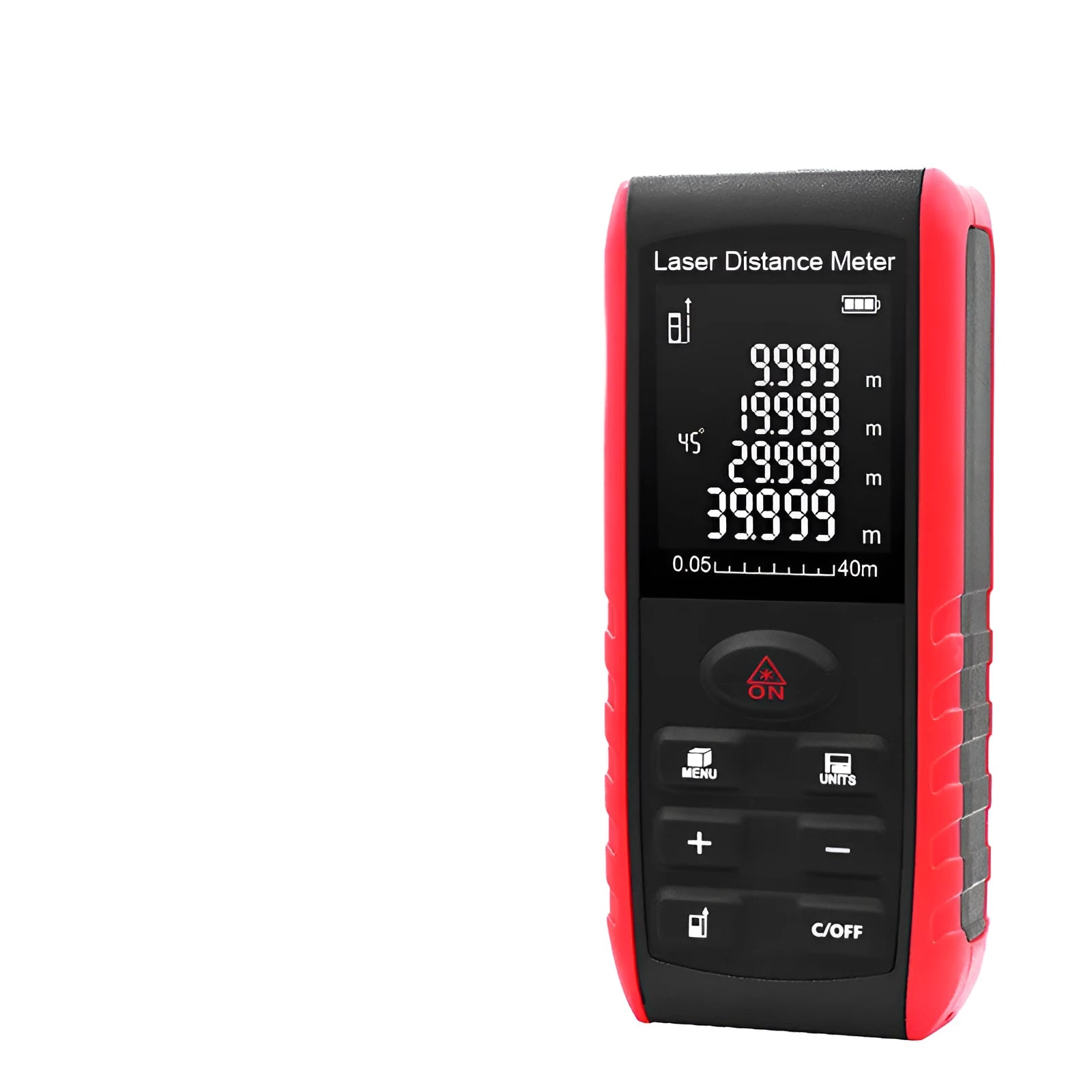 E series hand-held laser range finder with electronic display and compact ABS housing