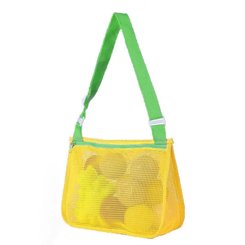 Blue nylon mesh children's travel storage bag with sealing function, 20x25x8 cm dimensions