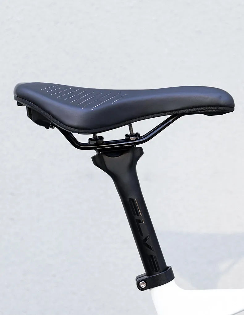 Black and pink mountain bike seat cushion made from PU foam resin sponge material in size M