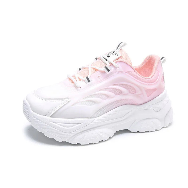 Women's satin sports casual shoes in round toe design with lace-up front closure