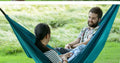 Ultralight double hammock in green 340T pongee with rope and buckle
