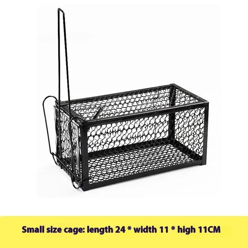 Automatic metal and plastic cage mousetrap for indoor mouse control, shown in large size.