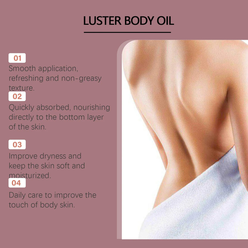 100ml bottle of Gloss Care body massage oil with plant-based ingredients