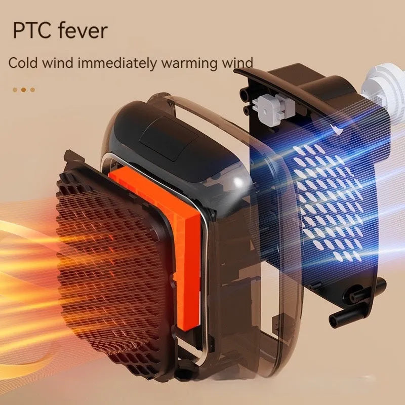 Mini wall-mounted PTC fan heater in grey, green, or blue, 800W, for rooms 11-20 sq m