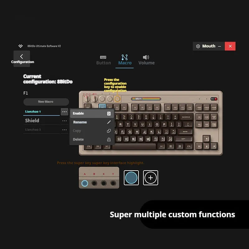 Retro C64-style wireless mechanical gaming keyboard with Bluetooth connectivity