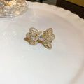 Real gold electroplated zircon bow ring for women in 12 golden bow colour, single metal ring