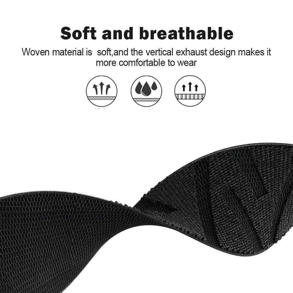 Geometric woven nylon sports watch strap for Whoop 5.0 in black