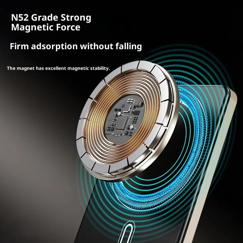 Ultra-thin magnetic power bank with lanyard, alloy shell, and digital display