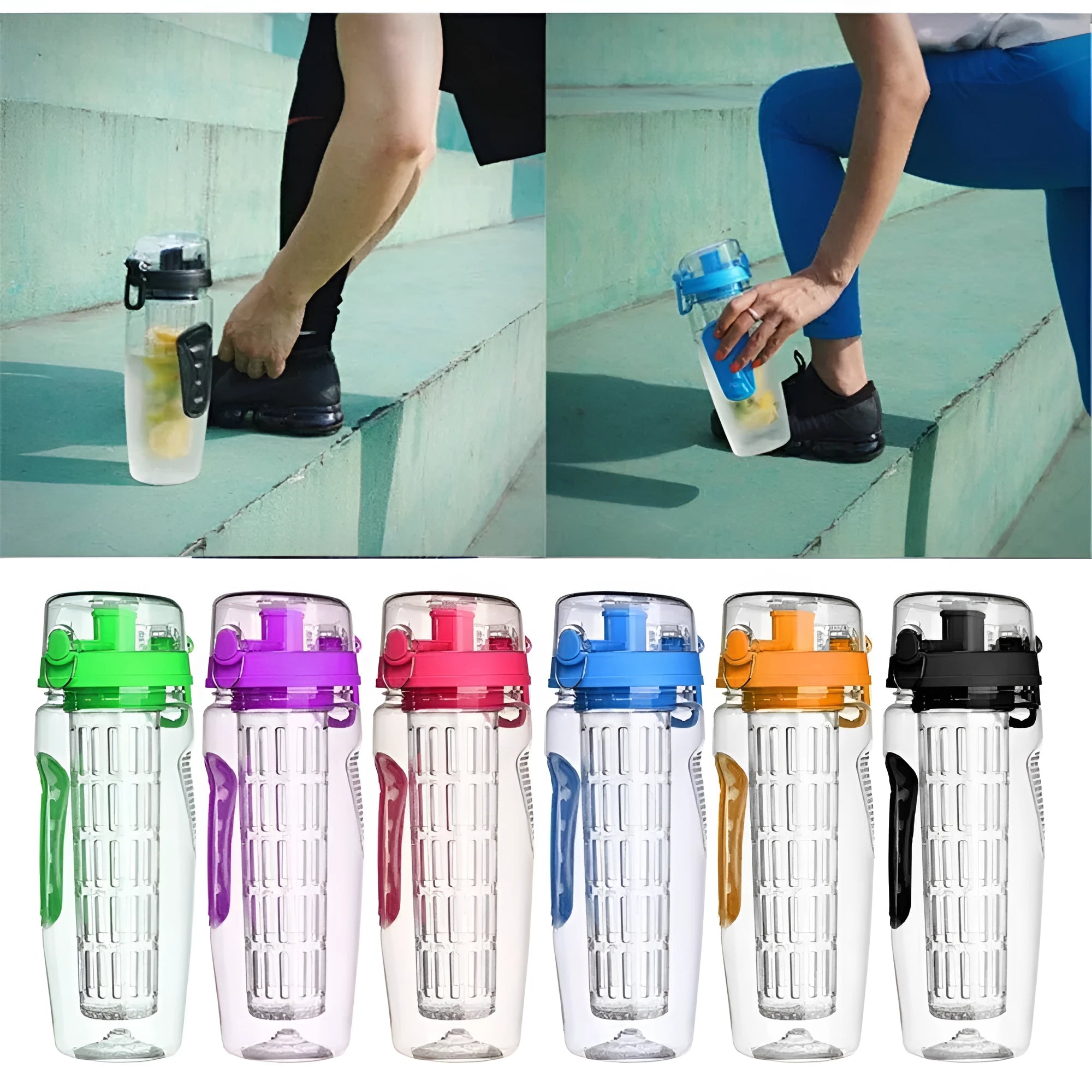 32 oz BPA-free Tritan fruit infuser water bottle with removable infuser cup