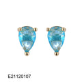 Gold-plated drop earrings with candy-coloured pear-shaped zircon stones.