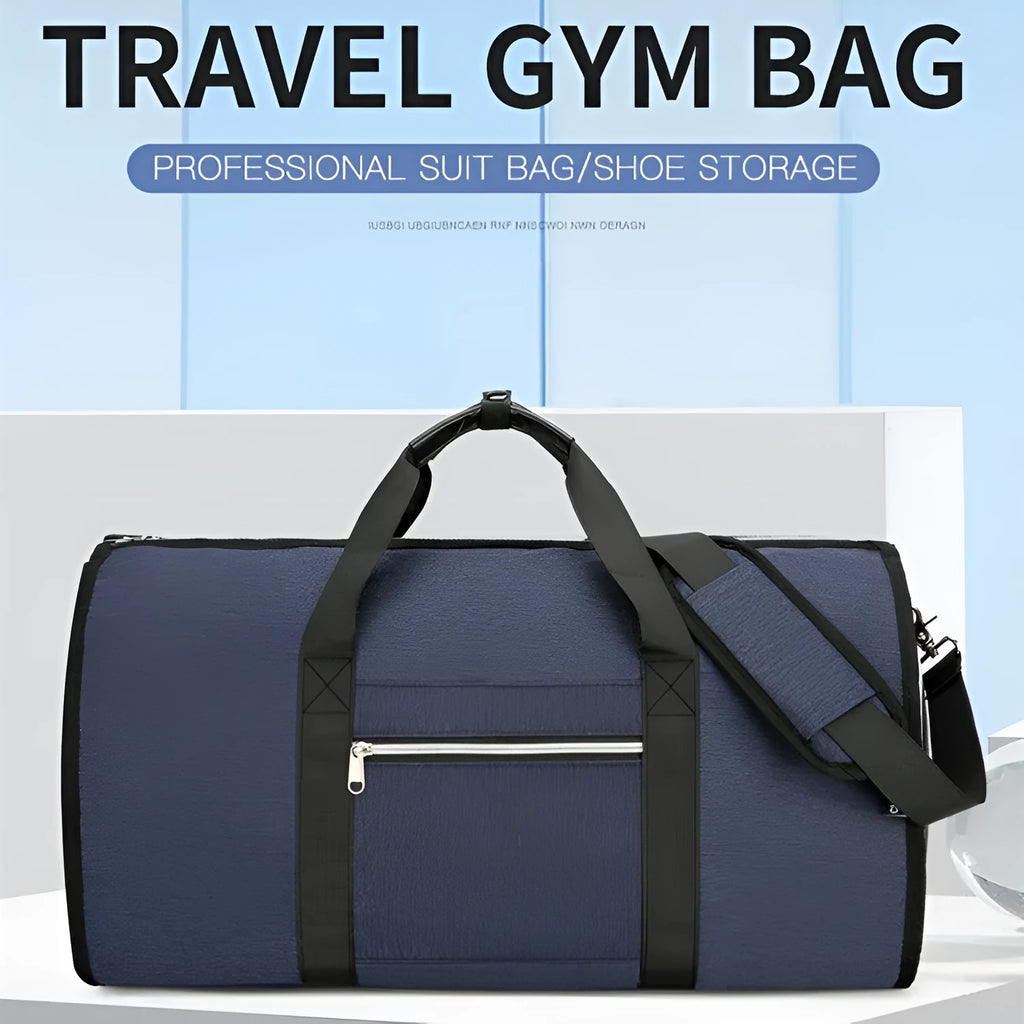 Oxford cloth sports bag in grey with expansion zip and wet dry separation compartment