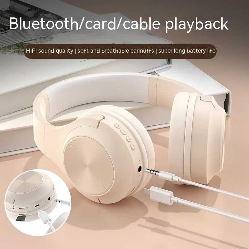 Wireless Bluetooth headphones in chalk black, ivory white, and youth green colours with creative design