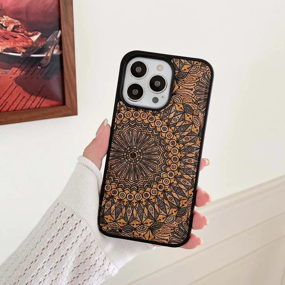 Fashion ethnic pattern imitation leather mobile phone case for Apple iPhone, blue totem colour