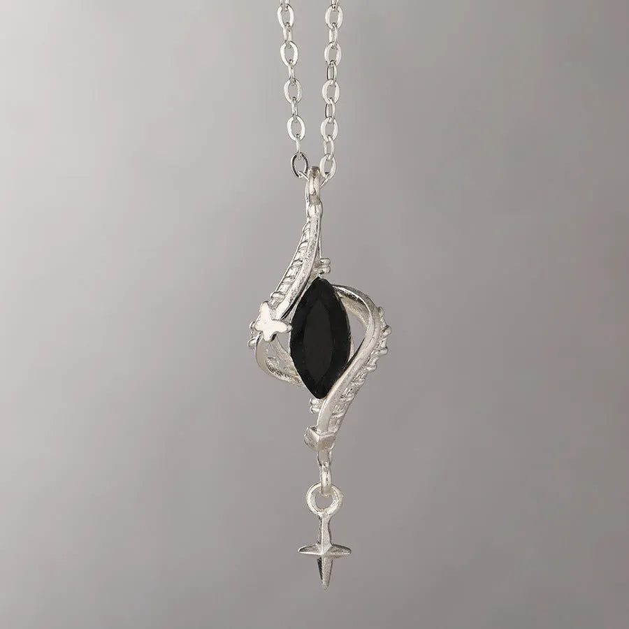 Hollow out creative pendant necklace with Mori style winding design on adjustable alloy chain