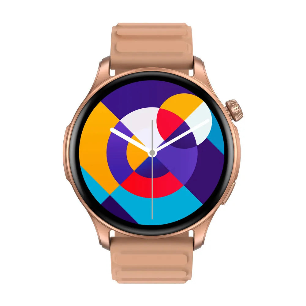 Btalk 3 Pro smart watch with AMOLED display showing health tracking data on blue-coloured case