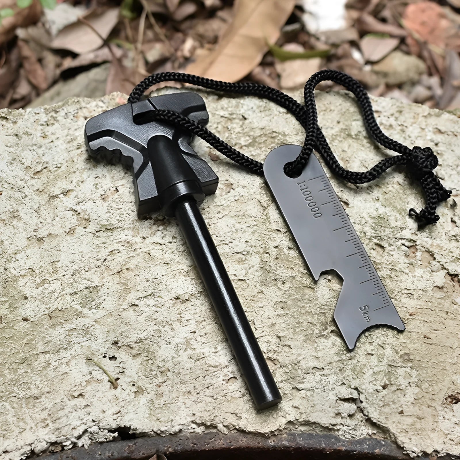 Butterfly-shaped point firestone survival tool with bottle opener made from stainless steel