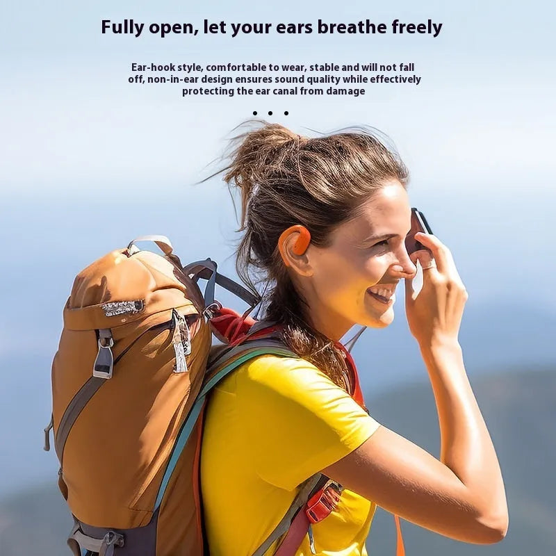 OWS binaural Bluetooth headset with ear hook, non-in-ear design, plastic construction, available in four colours