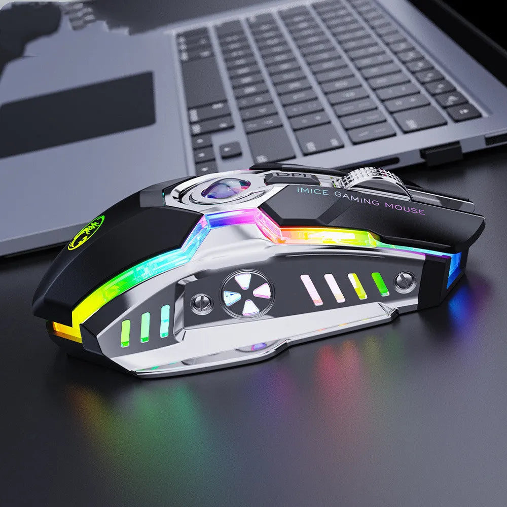 7-button 2.4G wireless gaming mouse, 3200dpi, RGB streamer, 120x78x35mm, black or grey