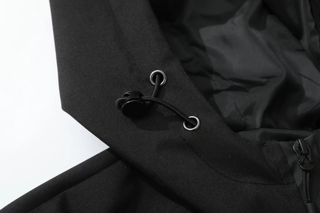Men's polyester long sleeve outdoor wild jacket in spring and autumn, available in black, grey, and ivory white