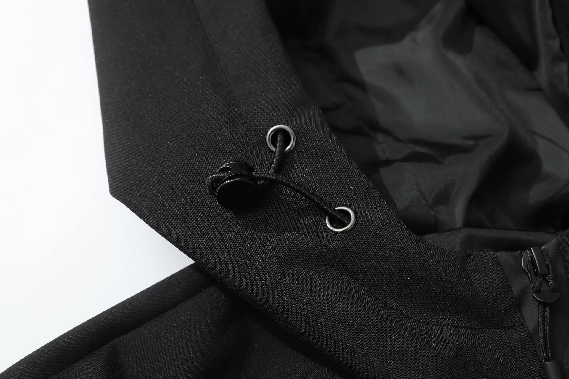 Men's polyester long sleeve outdoor wild jacket in spring and autumn, available in black, grey, and ivory white