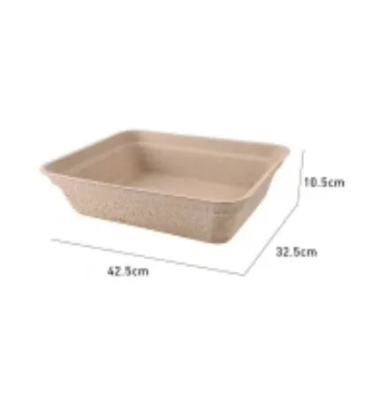 Brown disposable waterproof cat litter box made from eco-friendly degradable material.