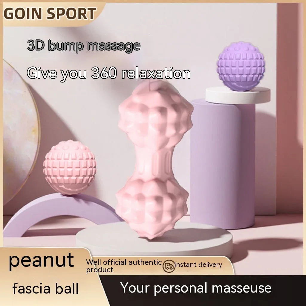 6cm TPR foot massage ball in pink, blue, green, and purple colours for pressure point relief