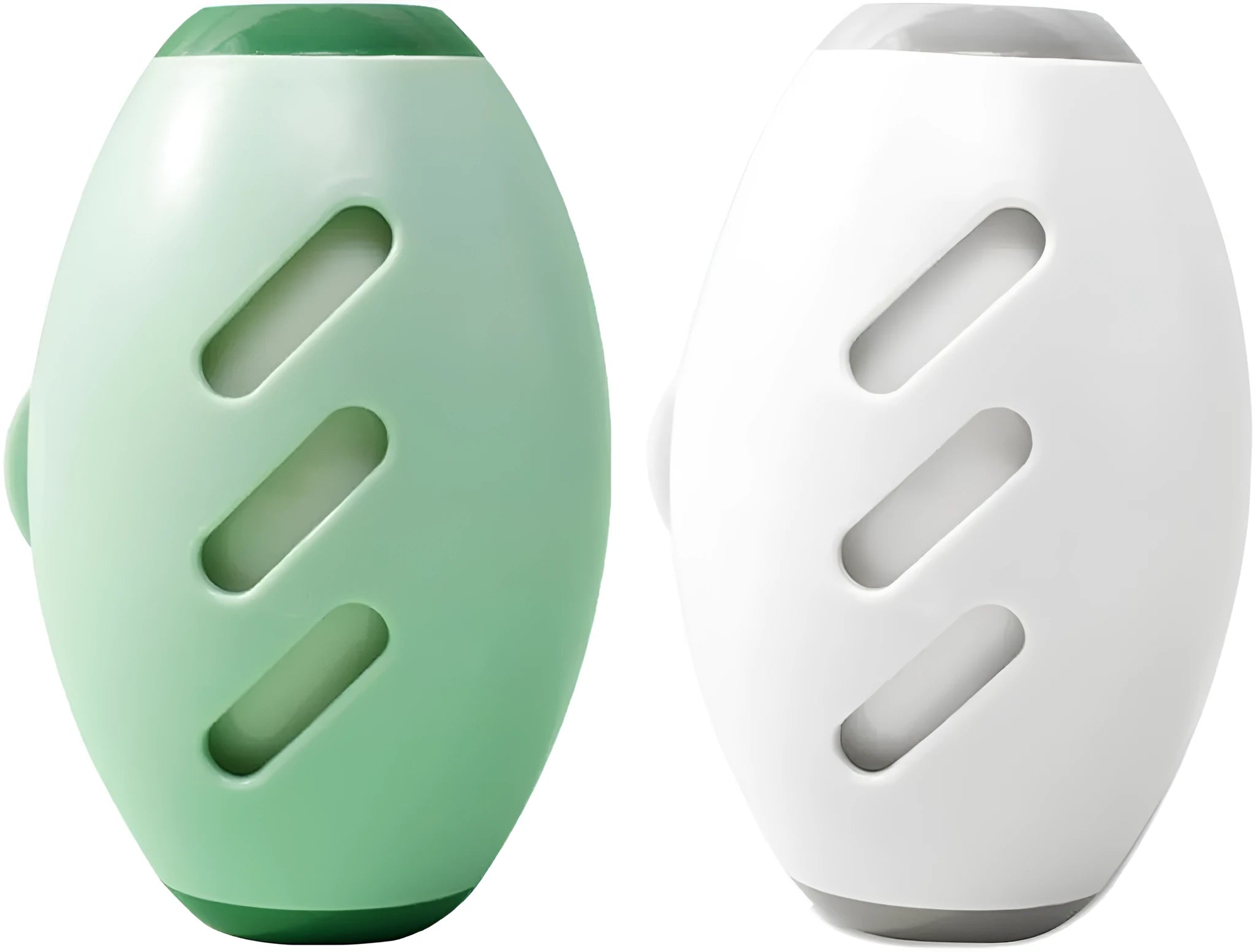 Green and white washable reusable gel lint roller ball for pet hair removal.