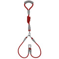 Double dog leash for two dogs with nylon rope and soft foam handle in blue colour