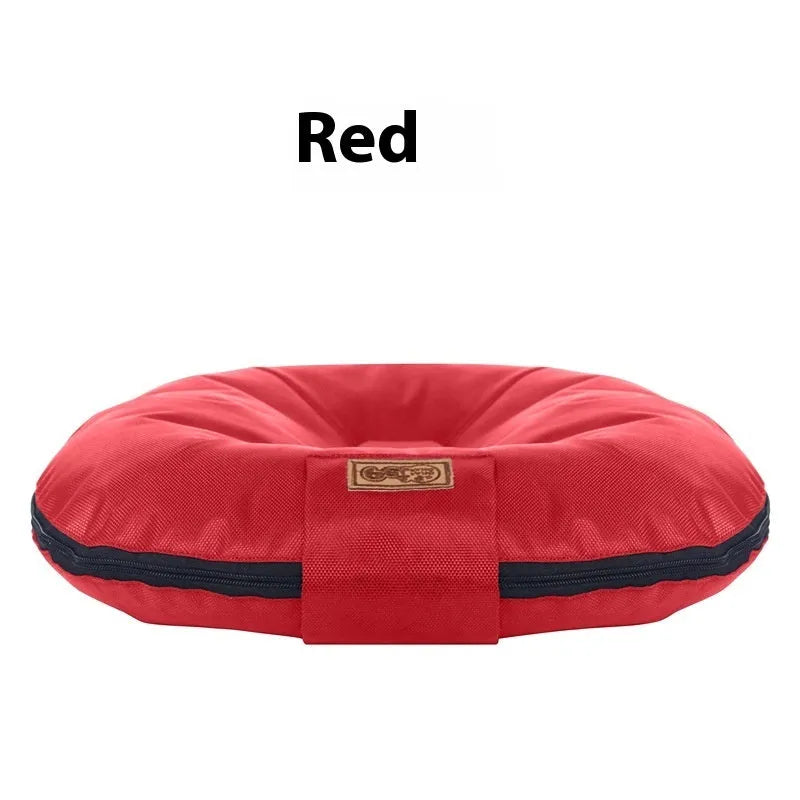 A removable cover dog mattress in Oxford cloth, size 55cm by 45cm, shown in one of four colours.