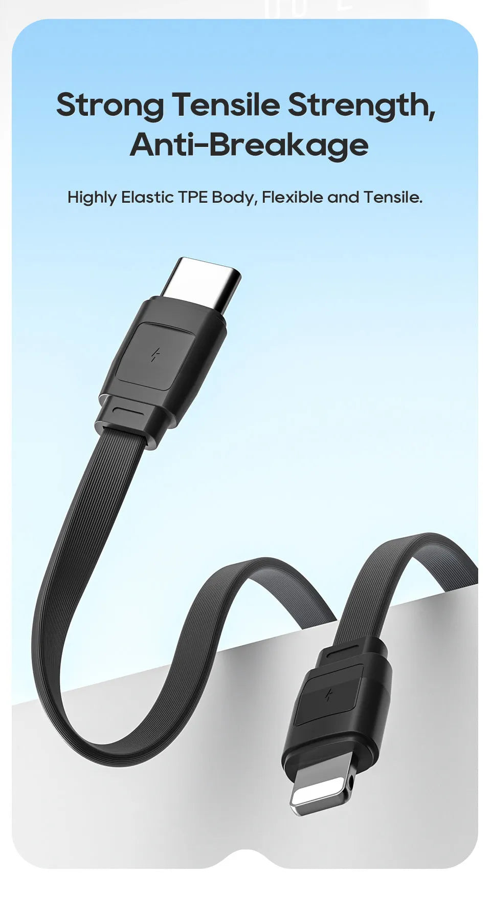 PD22.5W fast charging power bank with digital display and cable, 10000mAh, black plastic shell
