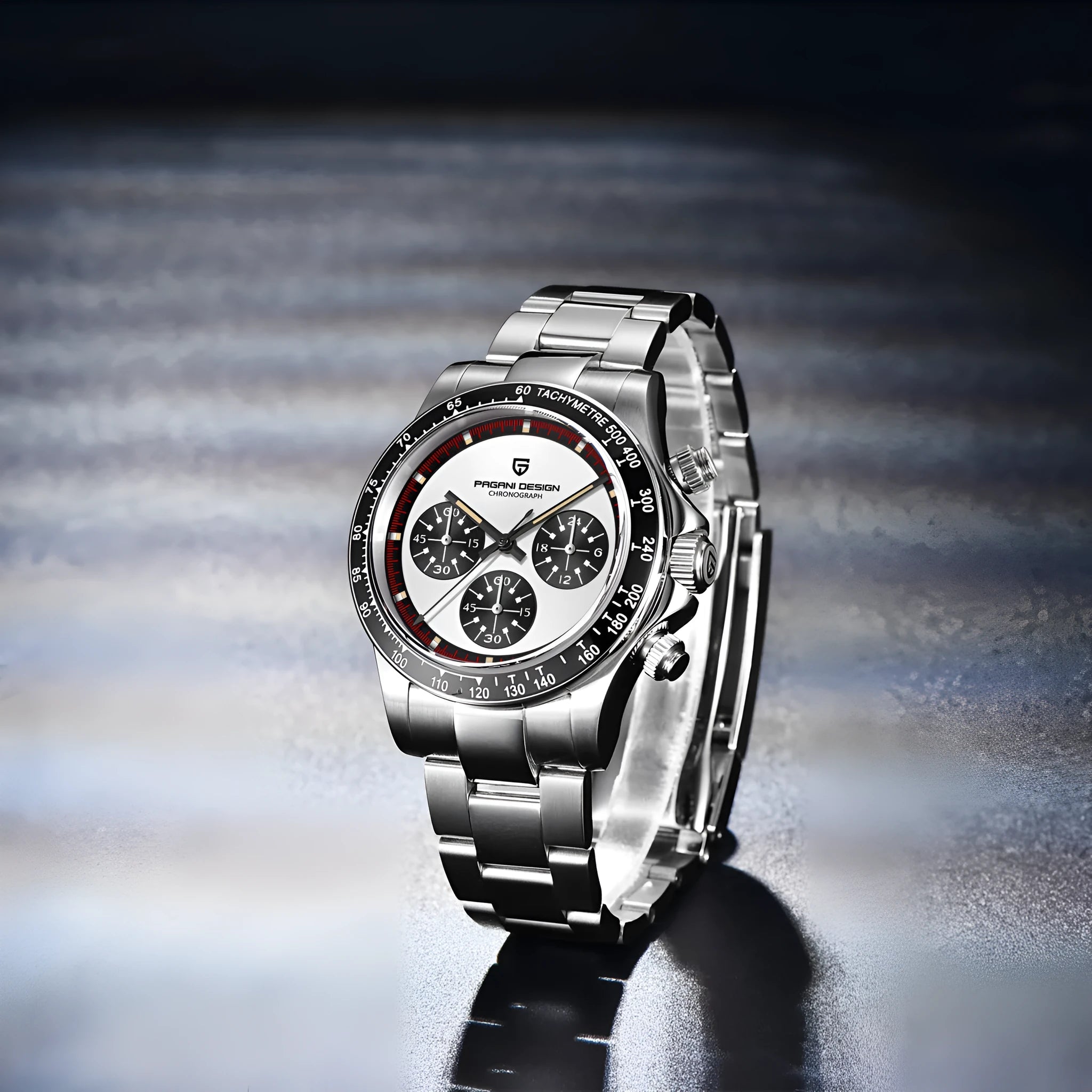 Berjani men's stainless steel chronograph watch with Seiko movement and 40mm dial