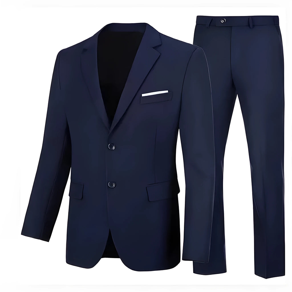 Men's slim fit wedding dinner suit set in viscose with jacket and trousers, available in multiple colours and sizes M to 5XL