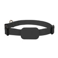 Black Bluetooth pet positioning collar for cats and puppies with an adjustable strap.