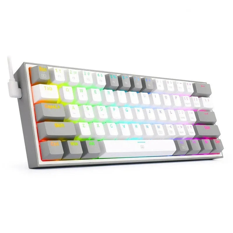 k617 wired RGB mechanical keyboard in white pink colour with multimedia keys
