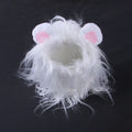 Black cat headgear wig hat costume accessory showing puppy lion design on cat